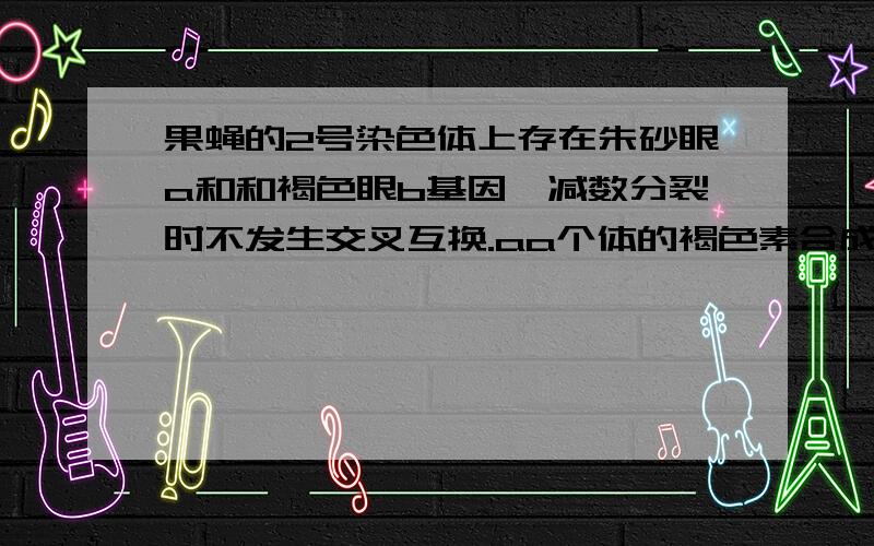 果蝇的2号染色体上存在朱砂眼a和和褐色眼b基因,减数分裂时不发生交叉互换.aa个体的褐色素合成受到抑制,bb个体的朱砂色素合成受到抑制.正需果蝇复眼的暗红色是这两种色素叠加的结果.（1