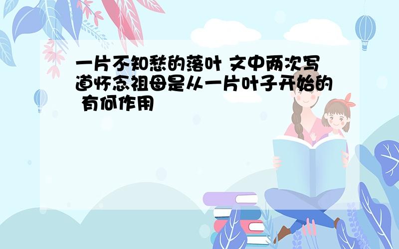 一片不知愁的落叶 文中两次写道怀念祖母是从一片叶子开始的 有何作用