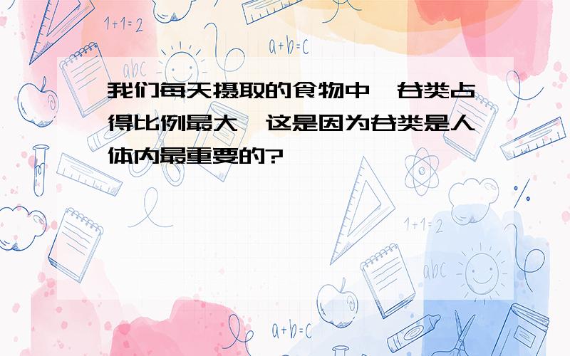 我们每天摄取的食物中,谷类占得比例最大,这是因为谷类是人体内最重要的?