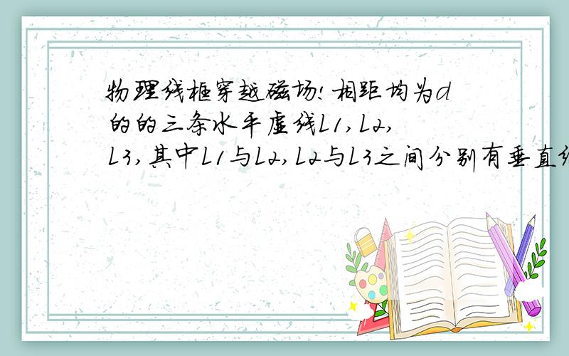 物理线框穿越磁场!相距均为d的的三条水平虚线L1,L2,L3,其中L1与L2,L2与L3之间分别有垂直纸面向外,向里的匀强磁场,磁感应强度大小均为B.一个边长也是d的正方形导线框abcd,从L1上方一定高处由