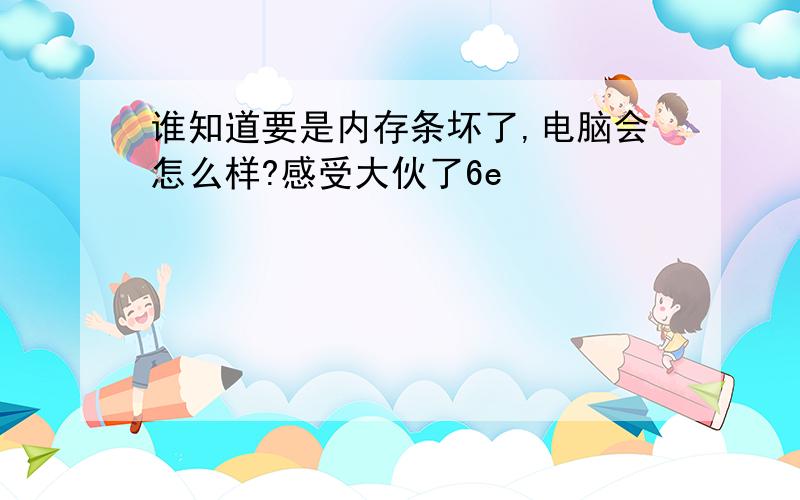 谁知道要是内存条坏了,电脑会怎么样?感受大伙了6e