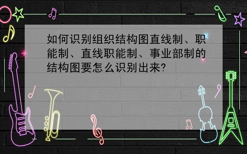 如何识别组织结构图直线制、职能制、直线职能制、事业部制的结构图要怎么识别出来?