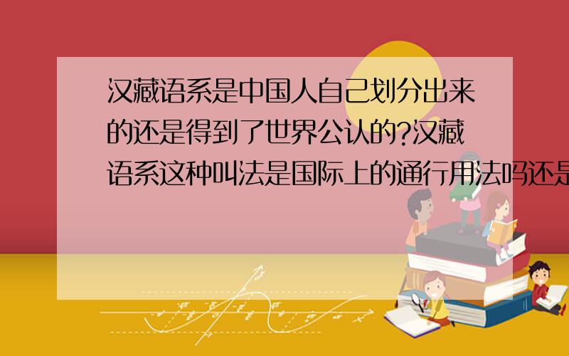 汉藏语系是中国人自己划分出来的还是得到了世界公认的?汉藏语系这种叫法是国际上的通行用法吗还是中国人自己搞出来的?就好比四大发明只有中国人自己在这么说而已?