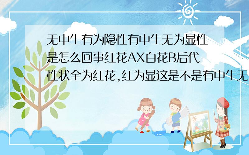 无中生有为隐性有中生无为显性是怎么回事红花AX白花B后代性状全为红花,红为显这是不是有中生无