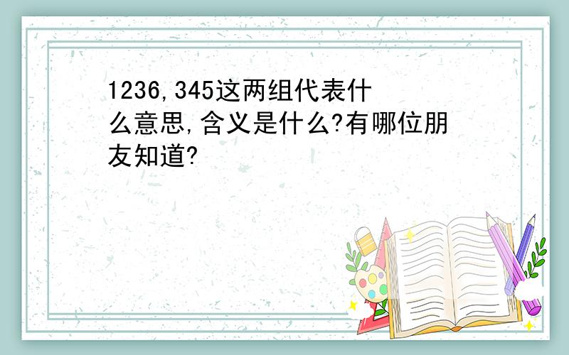 1236,345这两组代表什么意思,含义是什么?有哪位朋友知道?