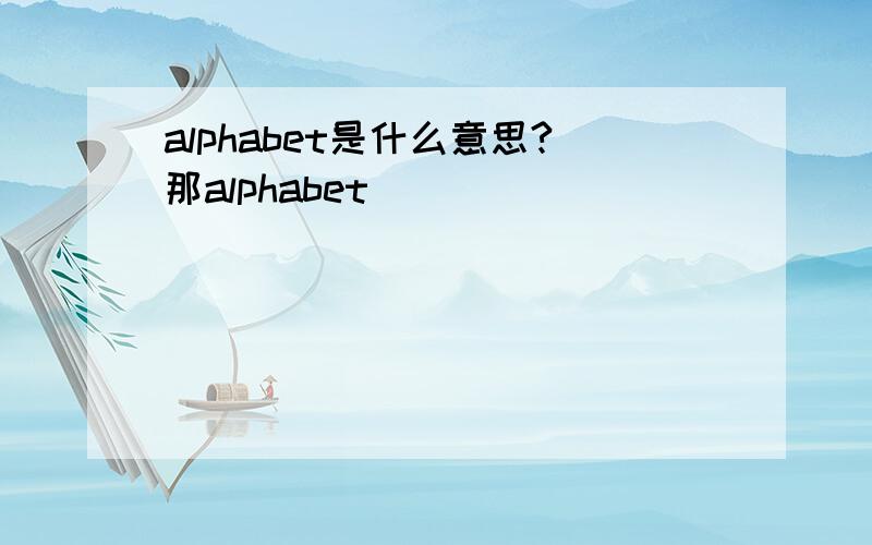 alphabet是什么意思?那alphabet