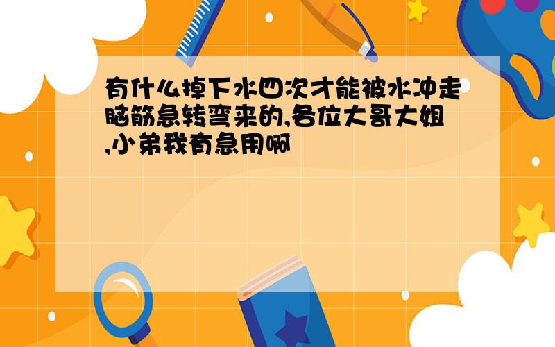 有什么掉下水四次才能被水冲走脑筋急转弯来的,各位大哥大姐,小弟我有急用啊