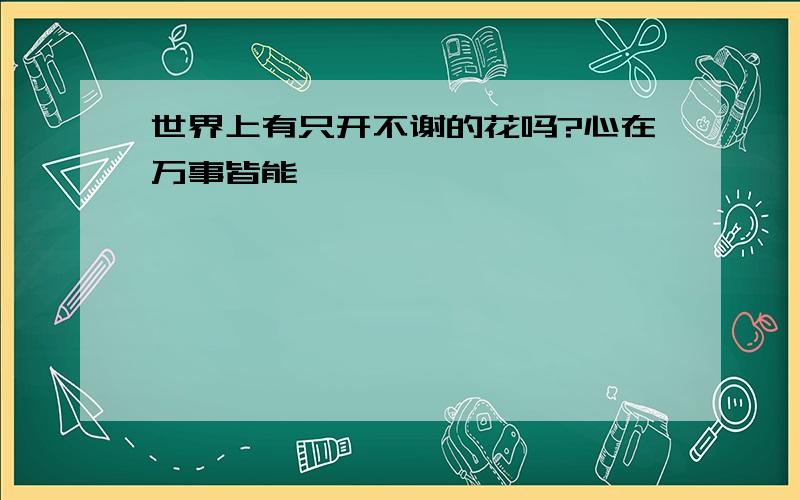 世界上有只开不谢的花吗?心在万事皆能