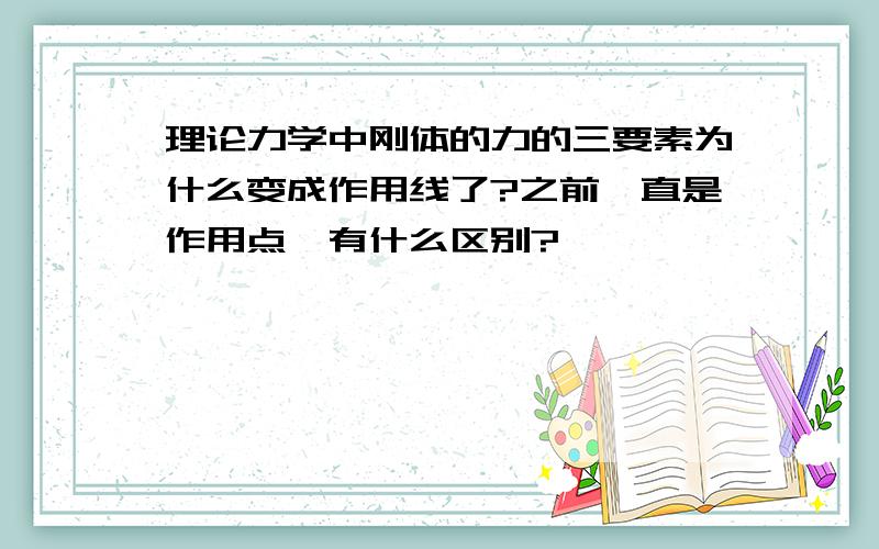 理论力学中刚体的力的三要素为什么变成作用线了?之前一直是作用点,有什么区别?