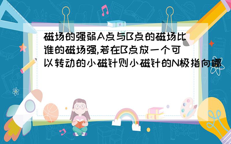 磁场的强弱A点与B点的磁场比谁的磁场强,若在B点放一个可以转动的小磁针则小磁针的N极指向哪（最好把道理也说明一下）