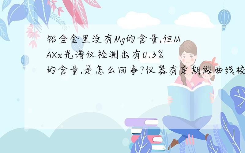 铝合金里没有Mg的含量,但MAXx光谱仪检测出有0.3%的含量,是怎么回事?仪器有定期做曲线校准,选的程序也没有问题,有没有可能是干扰?