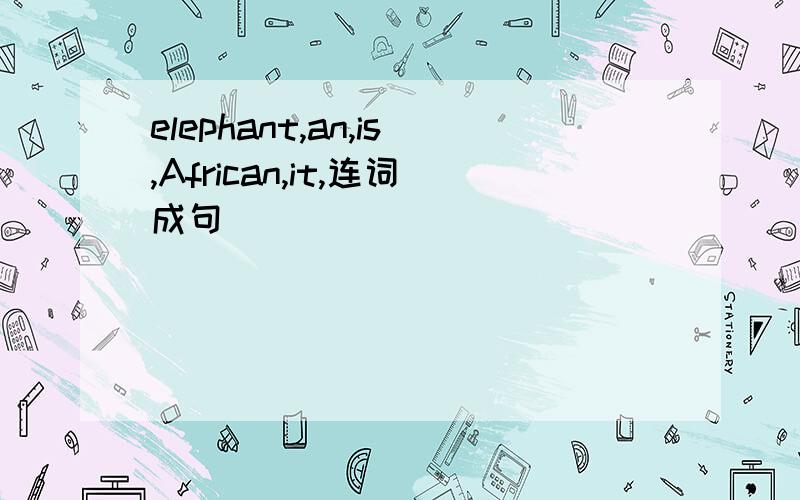 elephant,an,is,African,it,连词成句