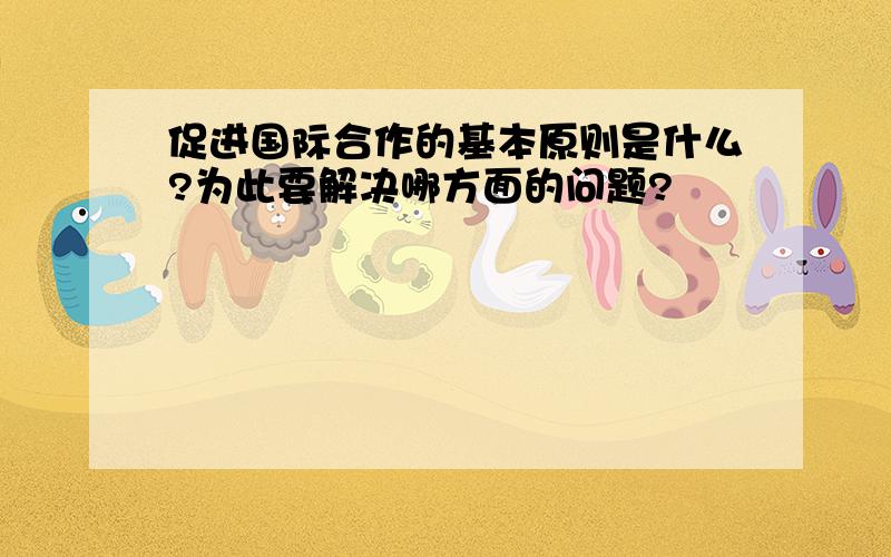 促进国际合作的基本原则是什么?为此要解决哪方面的问题?