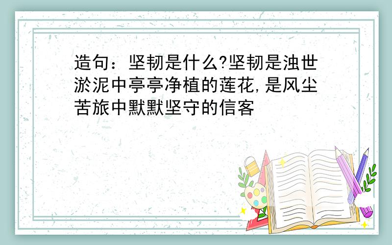 造句：坚韧是什么?坚韧是浊世淤泥中亭亭净植的莲花,是风尘苦旅中默默坚守的信客