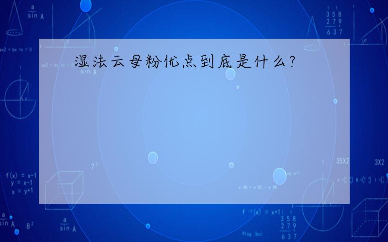 湿法云母粉优点到底是什么?