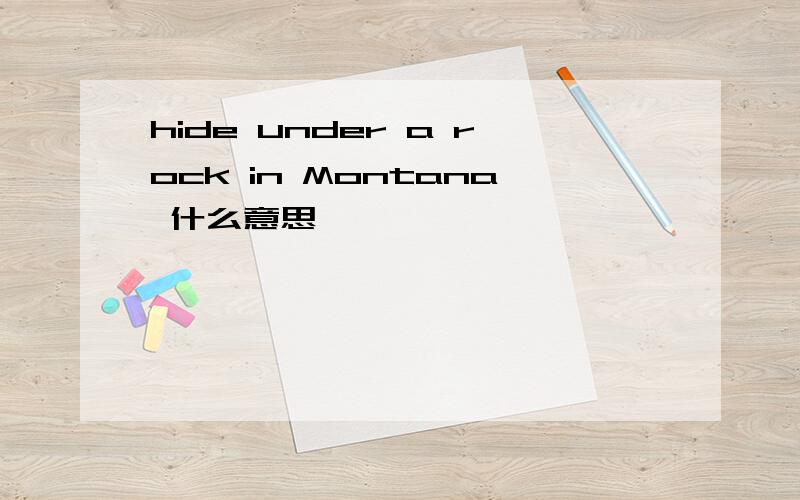 hide under a rock in Montana 什么意思