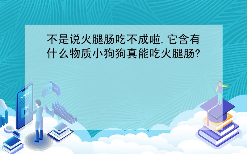 不是说火腿肠吃不成啦,它含有什么物质小狗狗真能吃火腿肠?