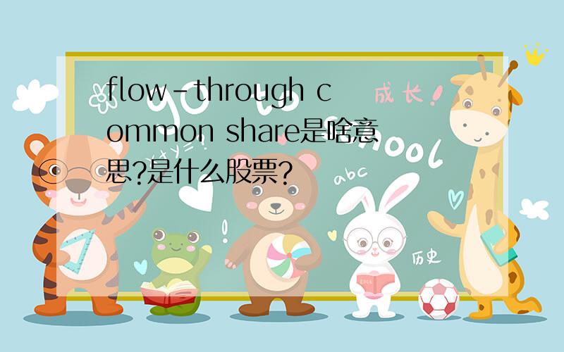 flow-through common share是啥意思?是什么股票?