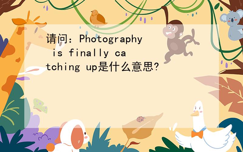 请问：Photography is finally catching up是什么意思?