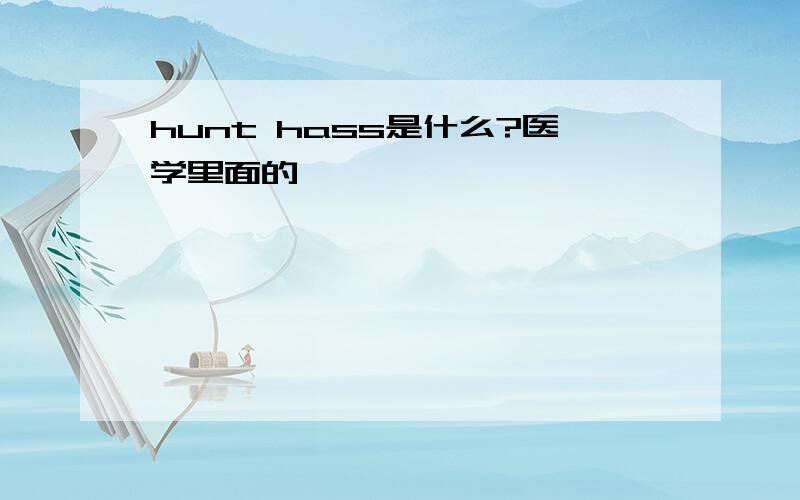 hunt hass是什么?医学里面的