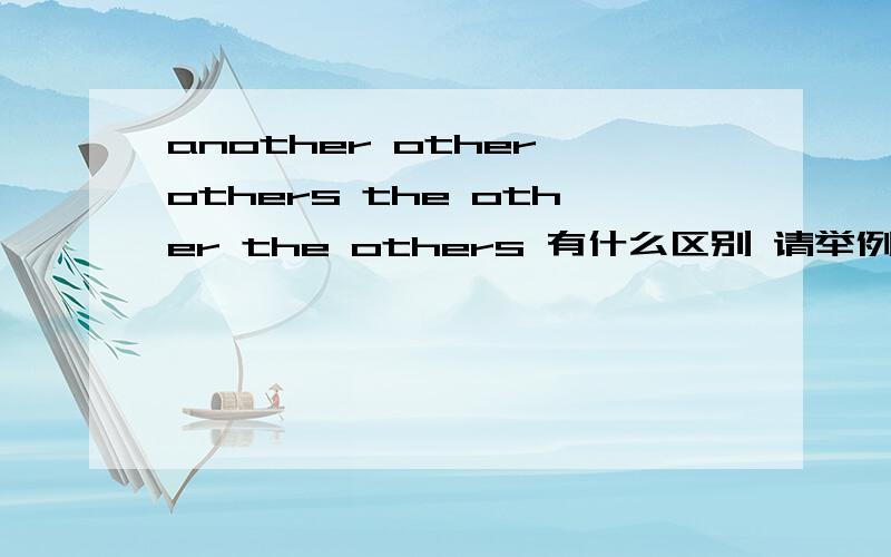 another other others the other the others 有什么区别 请举例说明