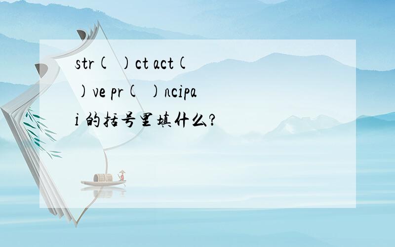 str( )ct act( )ve pr( )ncipai 的括号里填什么?