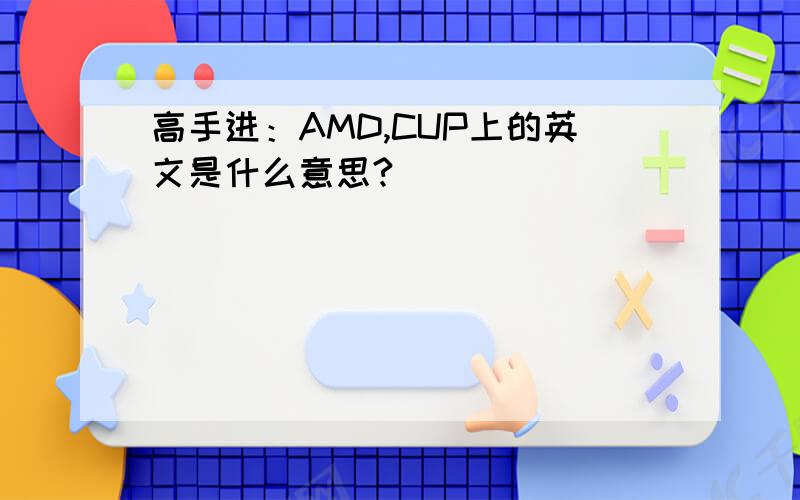 高手进：AMD,CUP上的英文是什么意思?