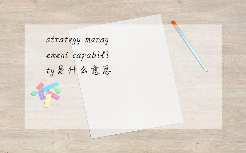 strategy management capability是什么意思