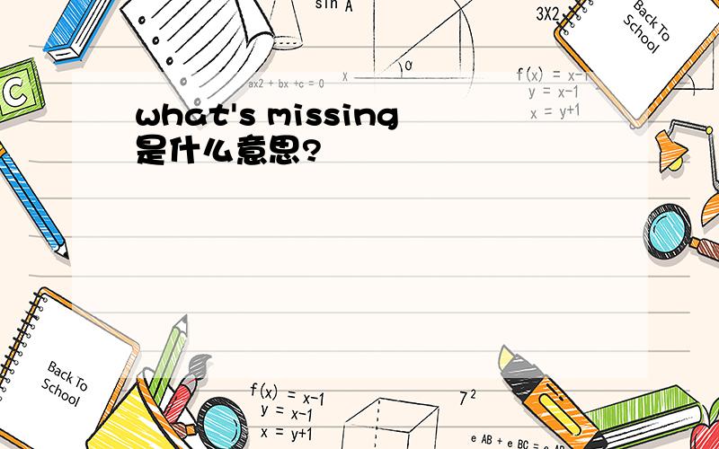 what's missing是什么意思?