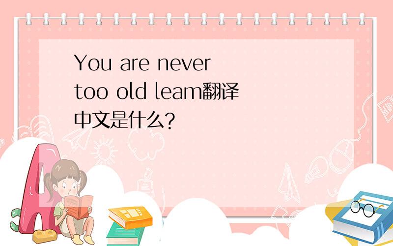 You are never too old leam翻译中文是什么?