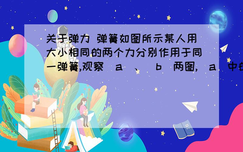 关于弹力 弹簧如图所示某人用大小相同的两个力分别作用于同一弹簧,观察（a）、（b）两图,（a）中的弹簧被_____；（b）中的弹簧被________.表明力的作用效果跟力的_______有关.