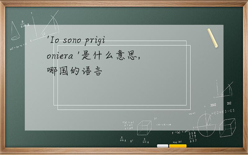 'Io sono prigioniera '是什么意思,哪国的语言