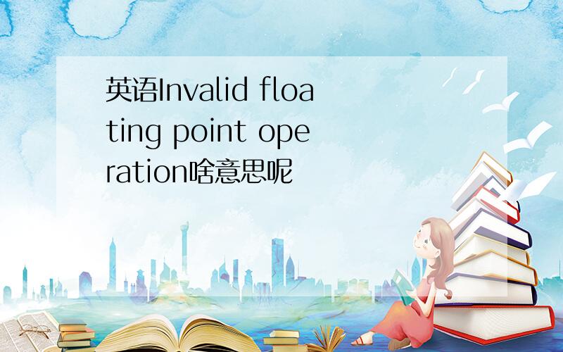 英语Invalid floating point operation啥意思呢