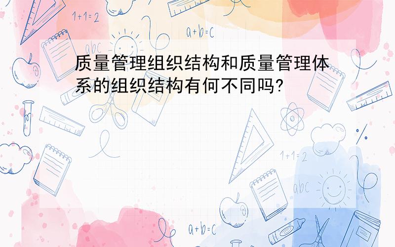 质量管理组织结构和质量管理体系的组织结构有何不同吗?