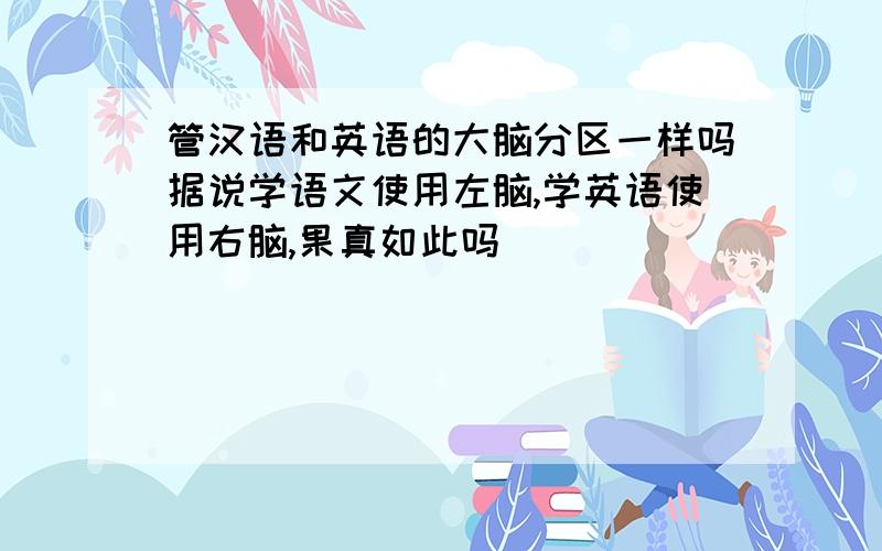 管汉语和英语的大脑分区一样吗据说学语文使用左脑,学英语使用右脑,果真如此吗