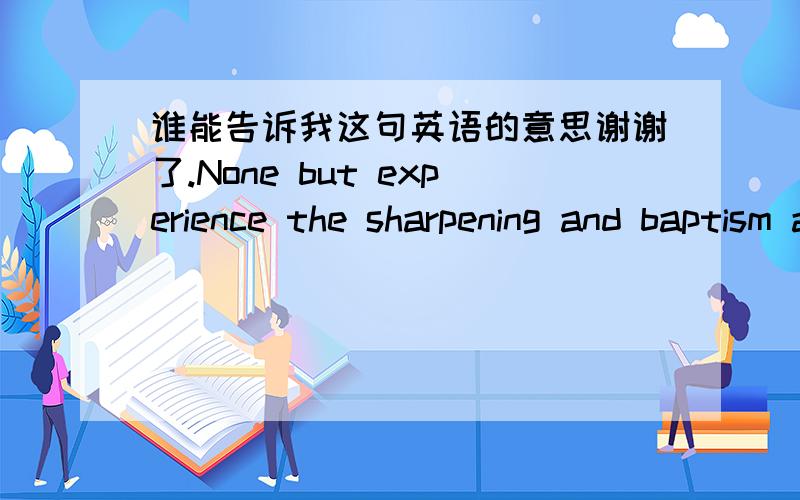 谁能告诉我这句英语的意思谢谢了.None but experience the sharpening and baptism all the way,then cleanse the flippancy and blindness,know the direction of soul indeed.