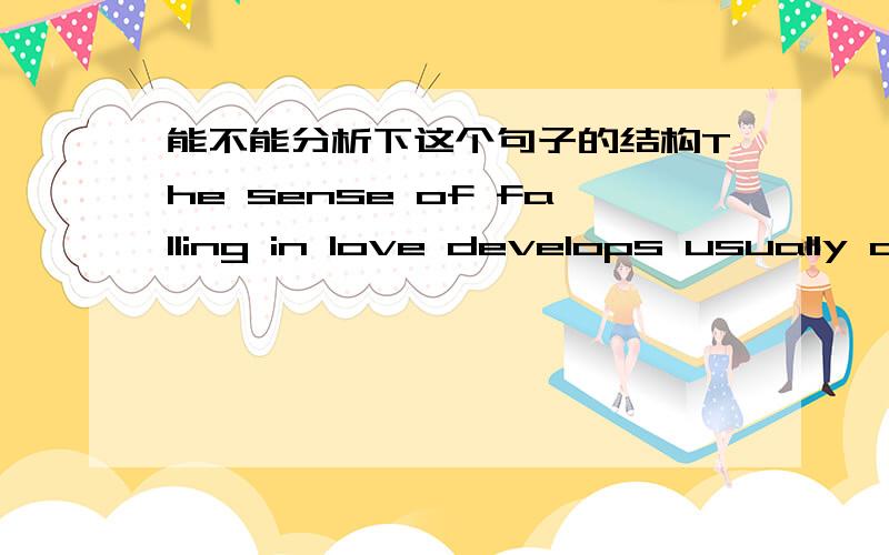 能不能分析下这个句子的结构The sense of falling in love develops usually only with regard to sucn human commodities as are within reach of one's own possibilities for exchange