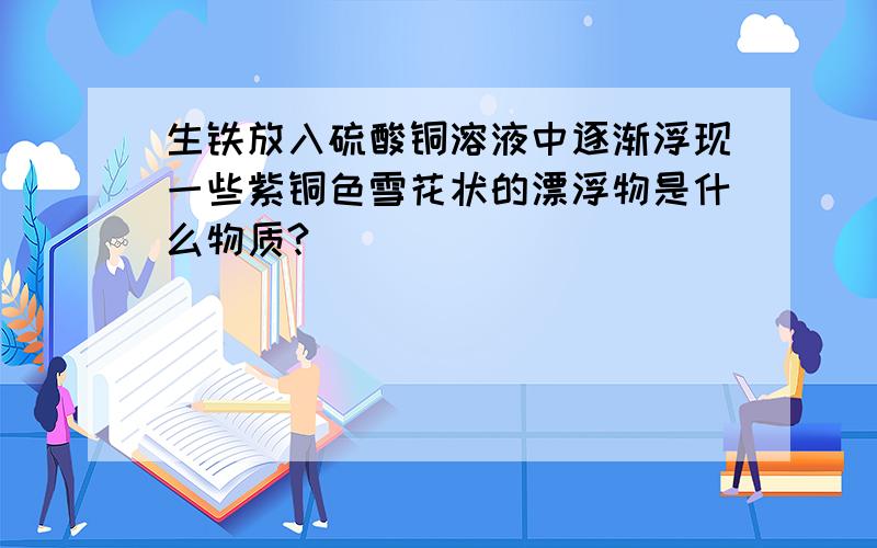 生铁放入硫酸铜溶液中逐渐浮现一些紫铜色雪花状的漂浮物是什么物质?