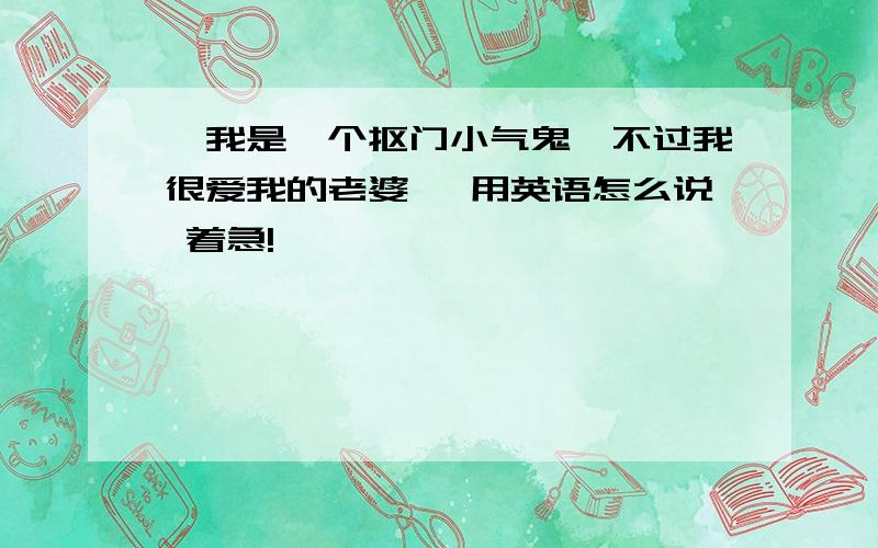 《我是一个抠门小气鬼,不过我很爱我的老婆》 用英语怎么说 着急!