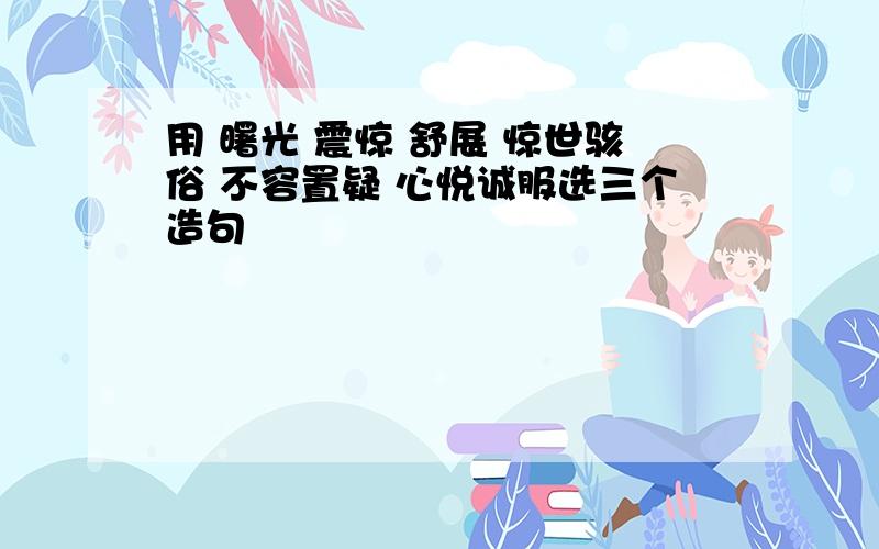 用 曙光 震惊 舒展 惊世骇俗 不容置疑 心悦诚服选三个造句