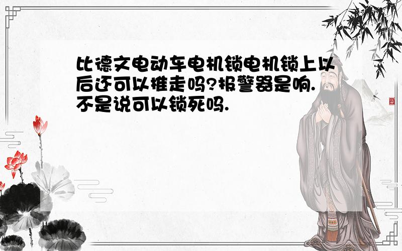 比德文电动车电机锁电机锁上以后还可以推走吗?报警器是响.不是说可以锁死吗.