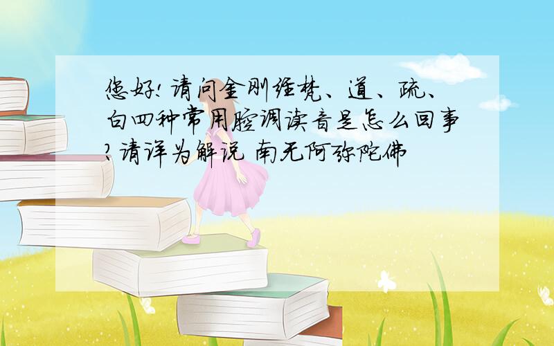 您好!请问金刚经梵、道、疏、白四种常用腔调读音是怎么回事?请详为解说 南无阿弥陀佛