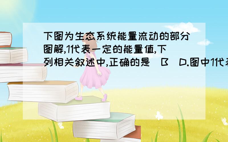 下图为生态系统能量流动的部分图解,1代表一定的能量值,下列相关叙述中,正确的是(B)D.图中1代表初级消费者的尸体,残落物,粪便等中的能量D为什么错了诶