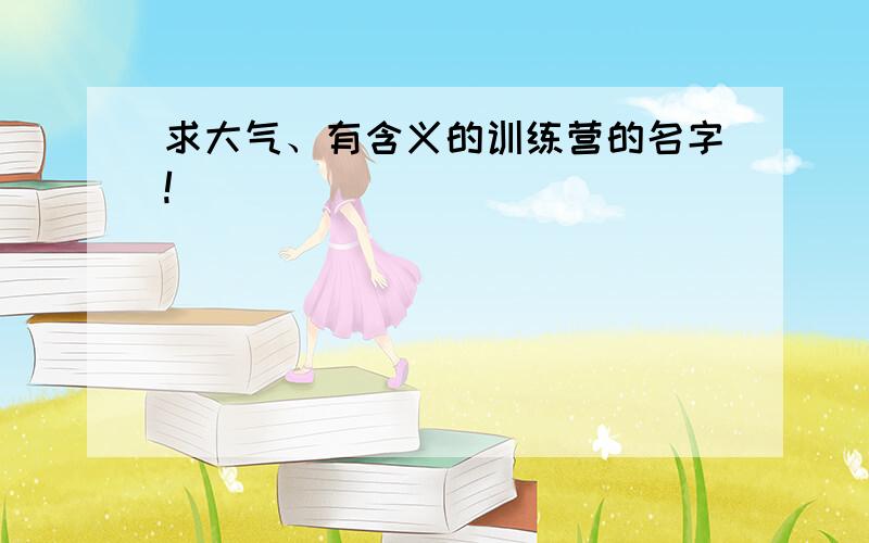 求大气、有含义的训练营的名字!