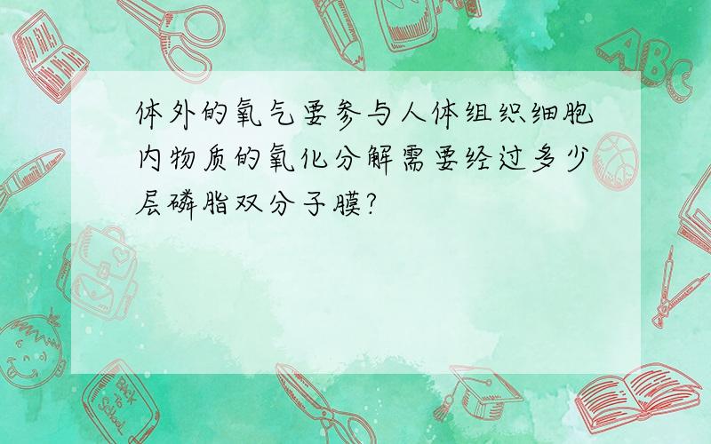 体外的氧气要参与人体组织细胞内物质的氧化分解需要经过多少层磷脂双分子膜?