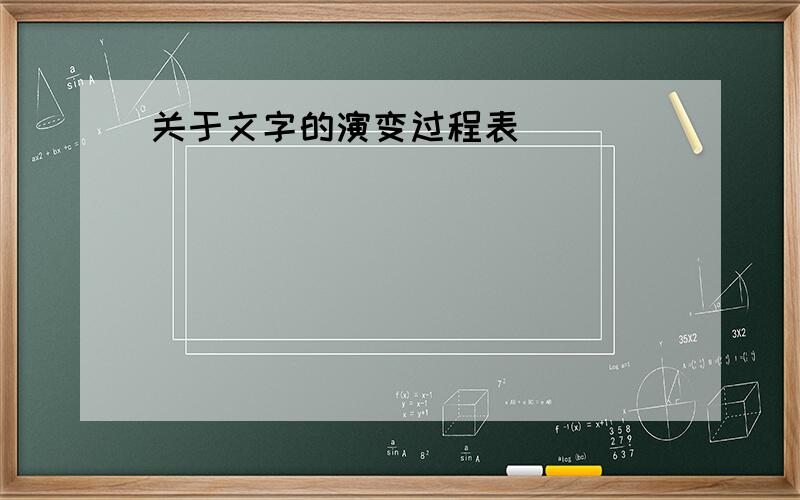 关于文字的演变过程表