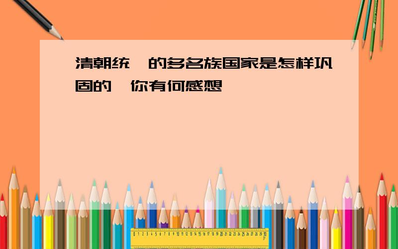 清朝统一的多名族国家是怎样巩固的,你有何感想