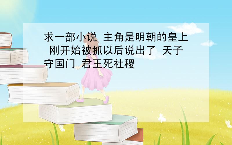 求一部小说 主角是明朝的皇上 刚开始被抓以后说出了 天子守国门 君王死社稷