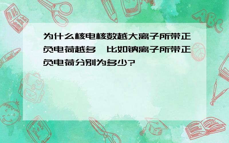 为什么核电核数越大离子所带正负电荷越多,比如钠离子所带正负电荷分别为多少?