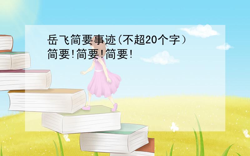 岳飞简要事迹(不超20个字）简要!简要!简要!